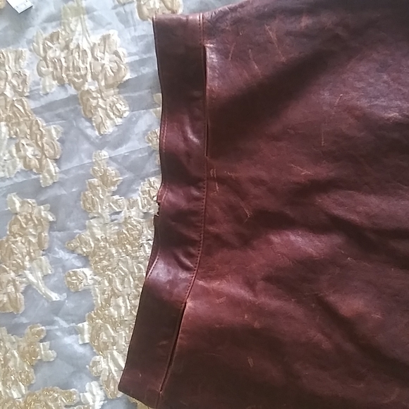 SOLD. Organic John Patrick Distressed Leather Skirt - Picture 11 of 16